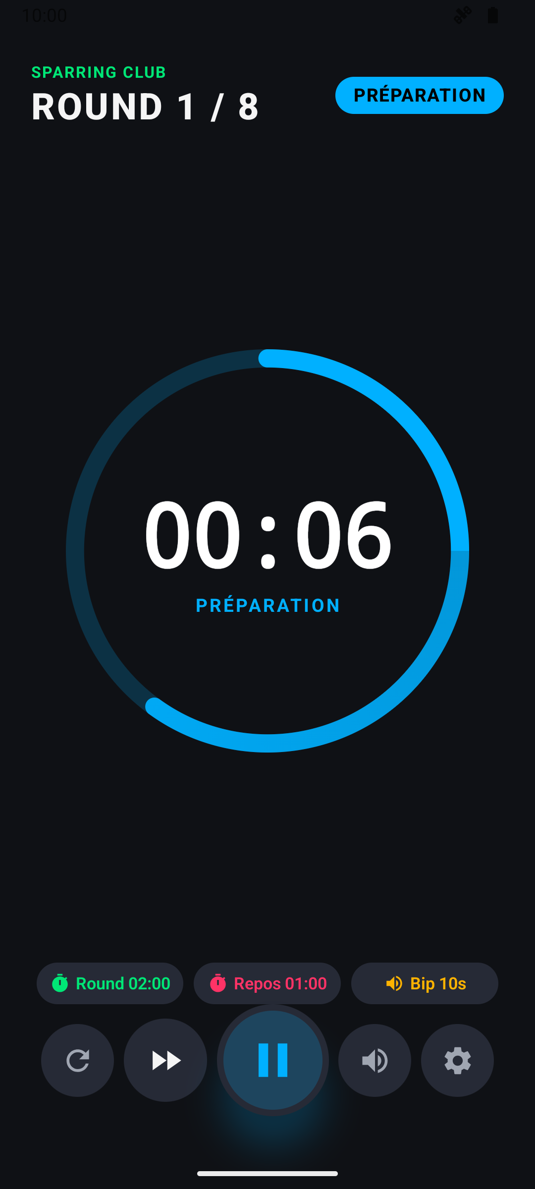 Phase de préparation — Boxe Timer